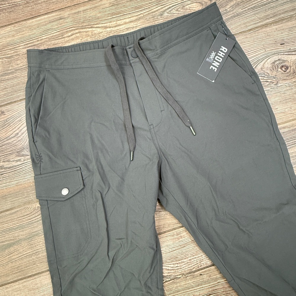 Rhone Mens Size‎ Large Boathouse Cargo Pant Black Sand Slim Straight Stretch NWT